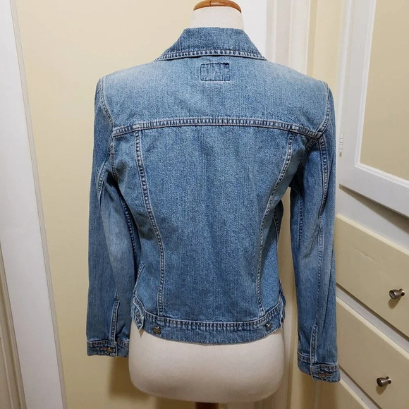 Calvin Klein Denim Jacket / 90s Stonewashed / Metal Button Down / Medium - Picture 5 of 6